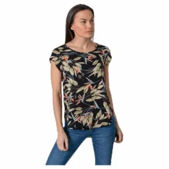 Vic Ss Aop Top Wvn Black*Only