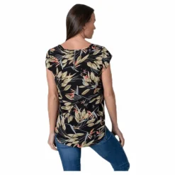 Vic Ss Aop Top Wvn Black*Only