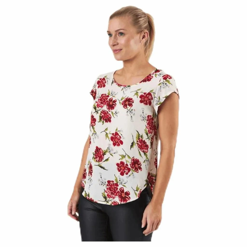 Vic Ss Aop Top Wvn Pink*Only Online
