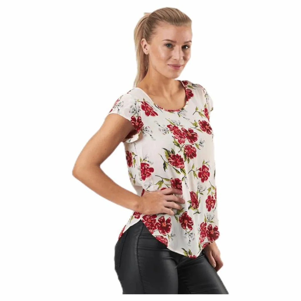 Vic Ss Aop Top Wvn Pink*Only Online