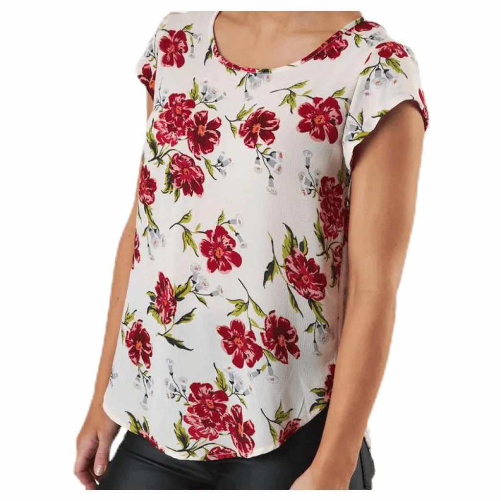 Vic Ss Aop Top Wvn Pink*Only Online