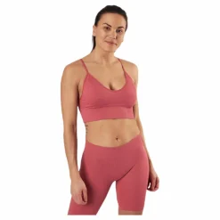 Only Vicky Rib Seamless V-neck Top Pink Rosa Best