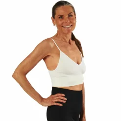 Only Vicky  Rib Seamless V-Neck Top White Vit Discount