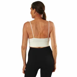 Only Vicky Rib Seamless V-Neck Top White Vit Discount