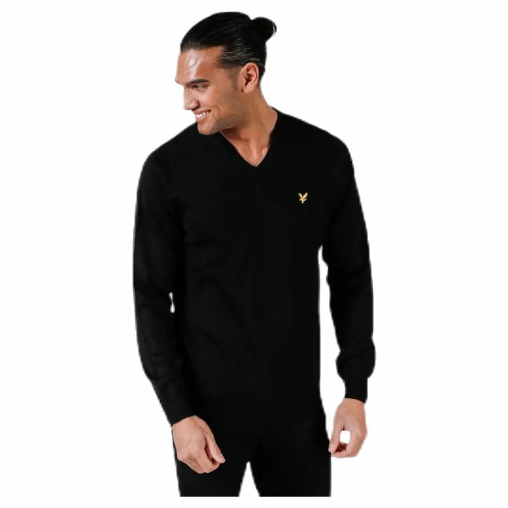 Lyle & Scott V-Neck Pullover Black Svart Outlet