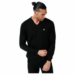 Lyle & Scott V-Neck Pullover Black Svart Outlet