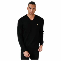 Lyle & Scott V-Neck Pullover Black Svart Outlet