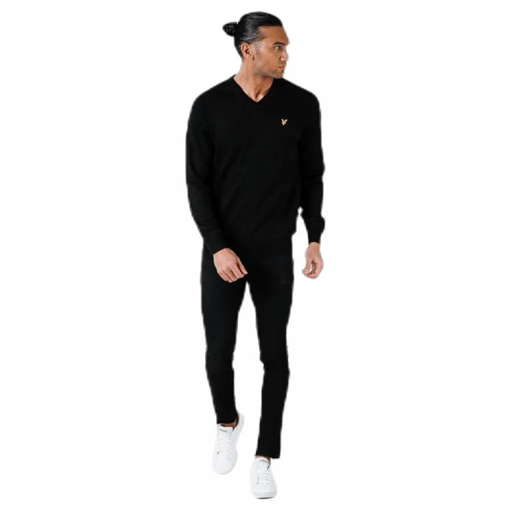 Lyle & Scott V-Neck Pullover Black Svart Outlet