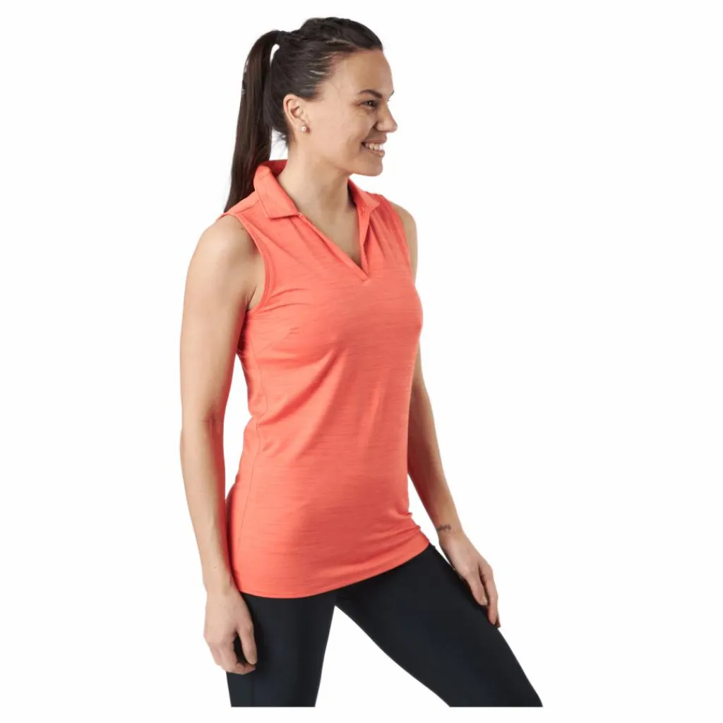W Cloudspun Coast Sl Polo Hot Coral Heather*Puma Golf New