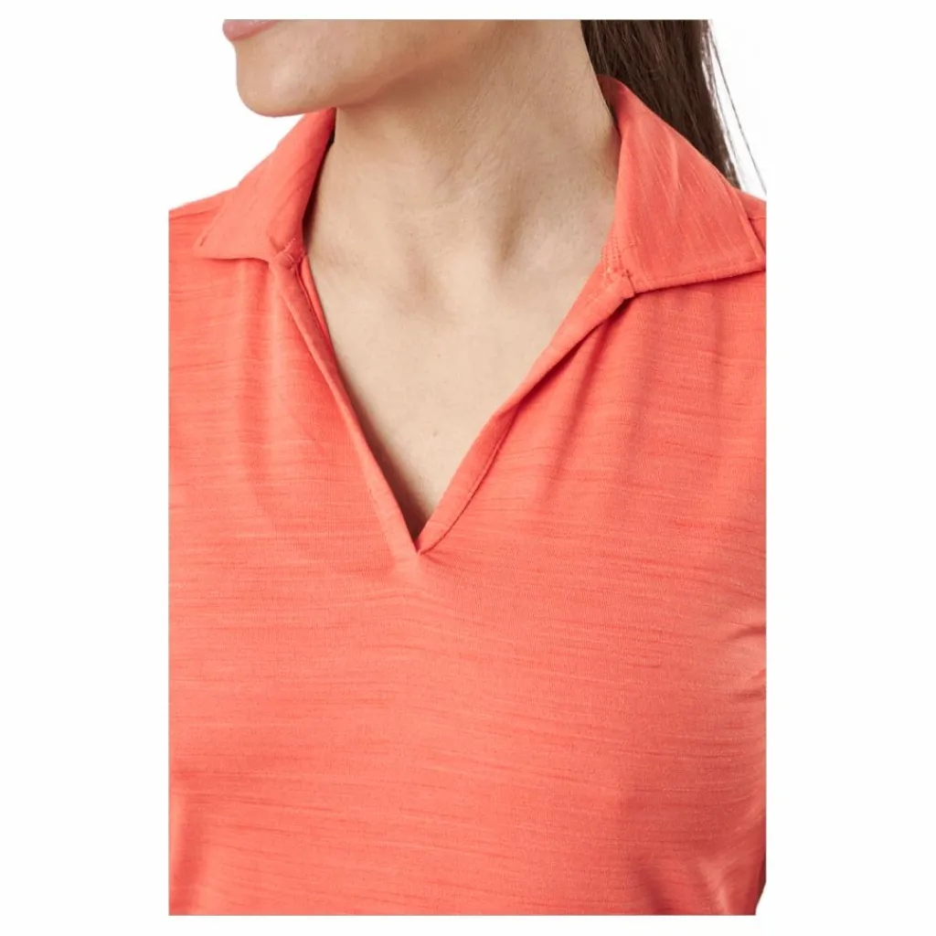 W Cloudspun Coast Sl Polo Hot Coral Heather*Puma Golf New