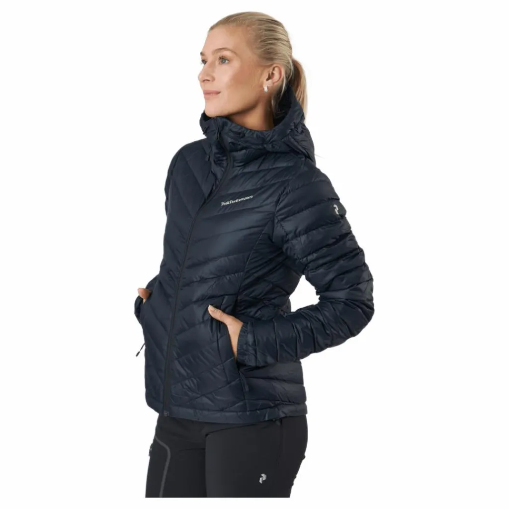Peak Performance W Frost Down Hood Jacket Black Svart Hot