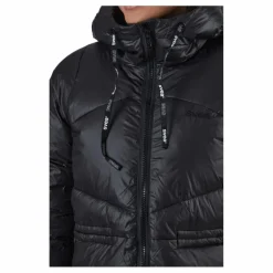 Svea W. Mid Length Shiny Jacket Black Svart Sale
