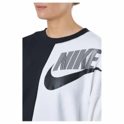 Nike W Nsw Ft Flc Oos Crew Dnc Black/white Svart och Vit Online