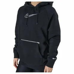 W Nsw Po Hoodie Os Bb Flc Prnt Black/white*Nike Outlet