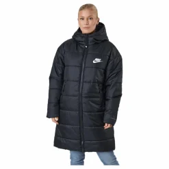 Nike W Nsw Syn Tf Rpl Hd Parka Black/black/white Blå Sale