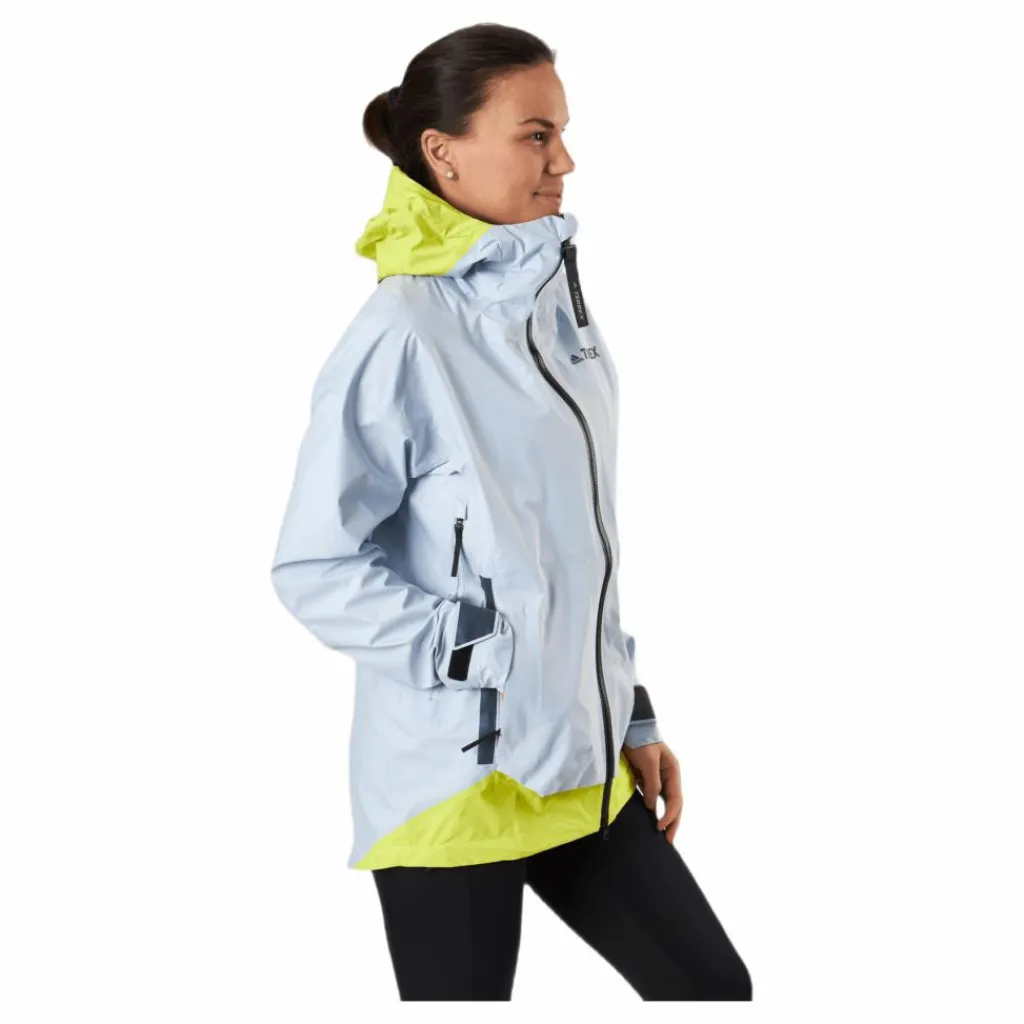 adidas W Terrex Myshelter Gore-Tex Active Jacket Halo Blue / Acid Yellow Grå och Gul New