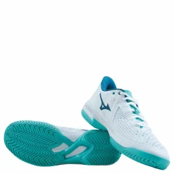 Mizuno Wave Exceed Tour 5 Ac White/turquoise/moroccan Blue Blå