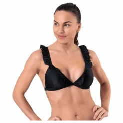 Waikani Beachwear Wikolia Frill Top Black Svart Hot