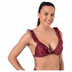 Wikolia Frill Top Patterned/Red*Waikani Beachwear Outlet