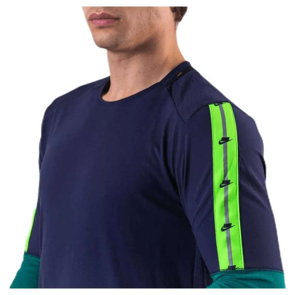 Nike Wild Run Top LS Blue/Green Svart Outlet