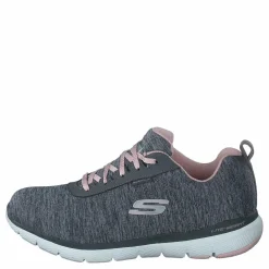 Skechers Womens Flex Appeal 3.0 - Jer's Gylp Gray Light Pink Grå Best