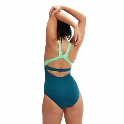 Womens Flex Band Swimsuit With Blue/green*Speedo Discount