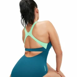 Womens Flex Band Swimsuit With Blue/green*Speedo Discount