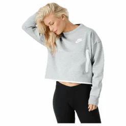 Nike Women's Tech Fleece Crew Dk Grå Discount