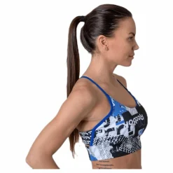 Reebok Wor Myt Aop Bra Blue/Black Flerfärgad Discount