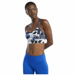 Reebok Wor Myt Aop Bra Blue/Black Flerfärgad Discount