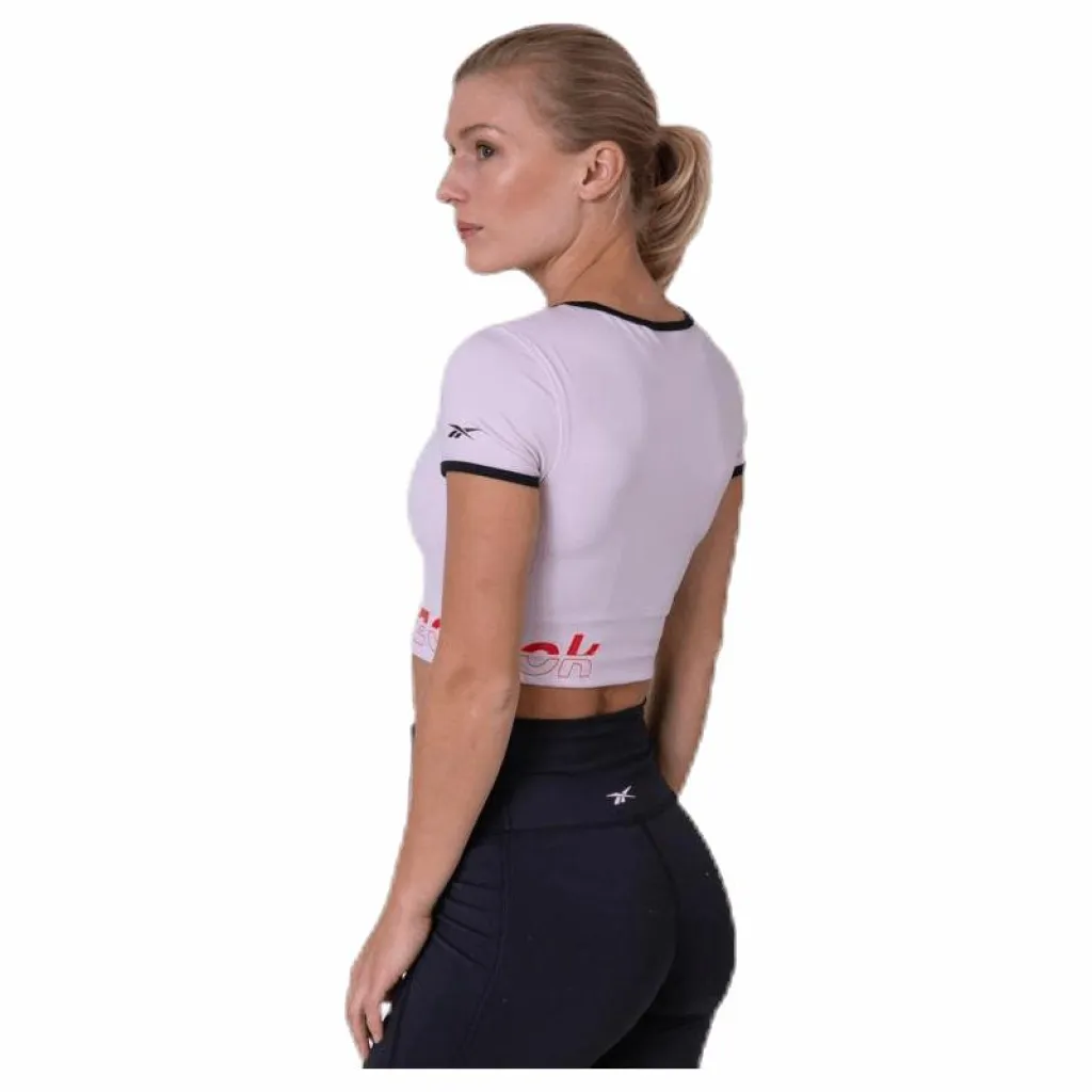 Reebok Wor Myt Bralette Tee White Lila New