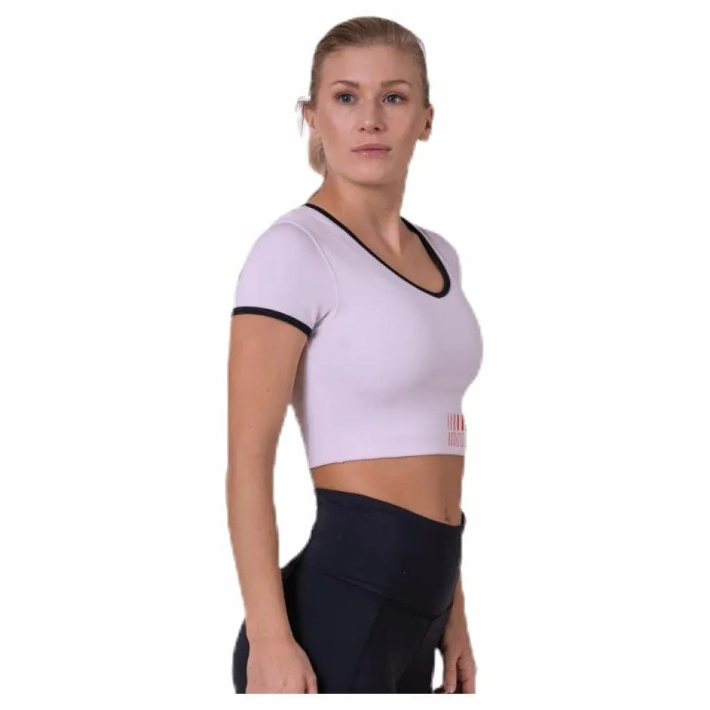 Reebok Wor Myt Bralette Tee White Lila New