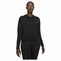 Nike Yoga Jersey Crop Hoodie Black Svart New