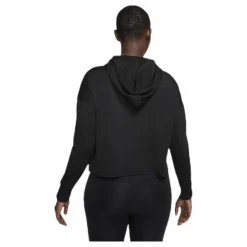 Nike Yoga Jersey Crop Hoodie Black Svart New