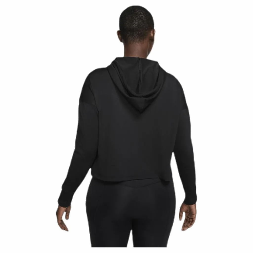 Nike Yoga Jersey Crop Hoodie Black Svart New