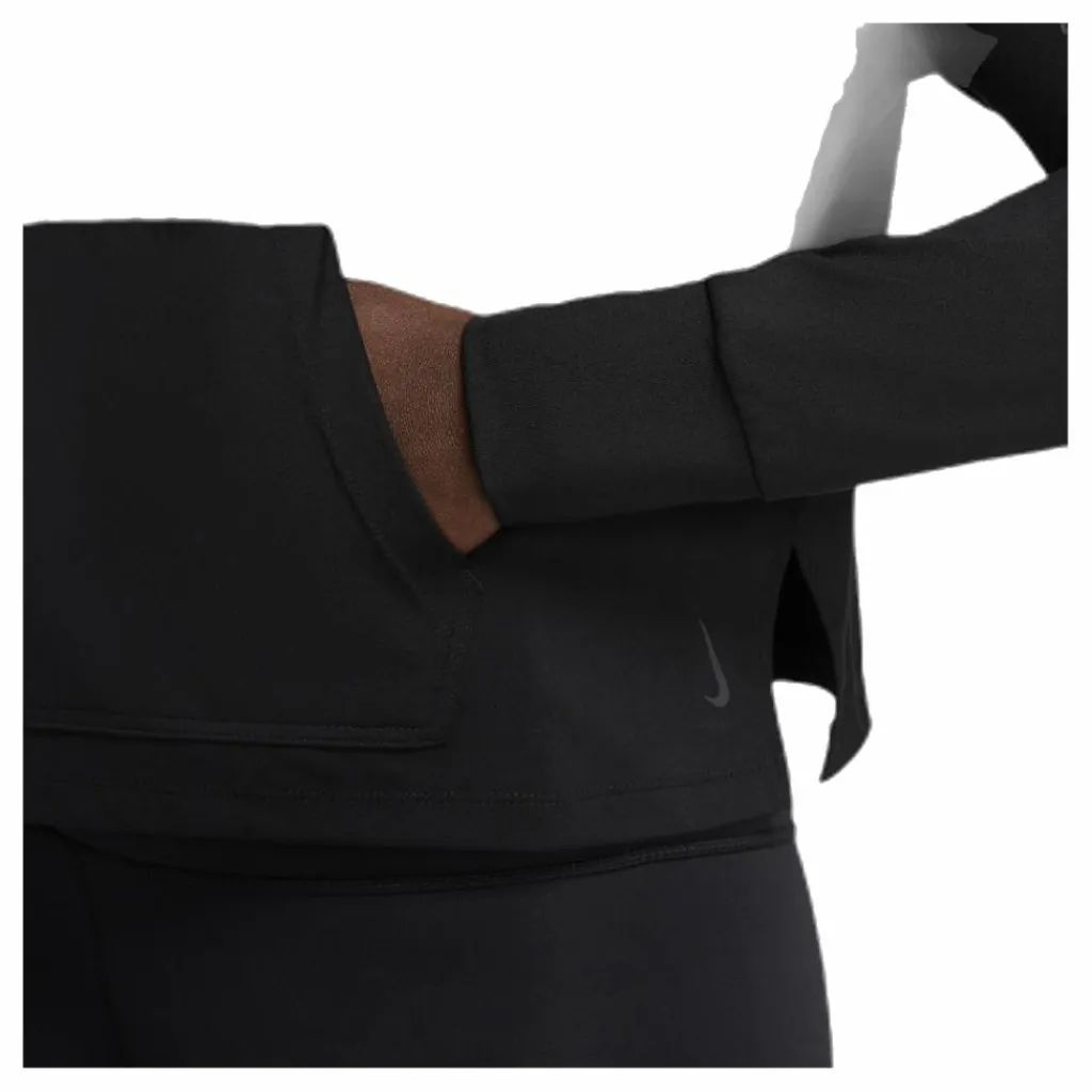 Nike Yoga Jersey Crop Hoodie Black Svart New