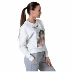 Only Ziggy L/S O-Neck Box Swt White Vit