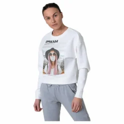 Only Ziggy L/S O-Neck Box Swt White Vit