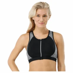 Stay in place Zip Bra Grey Grå