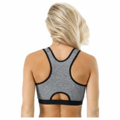 Stay in place Zip Bra Grey Grå
