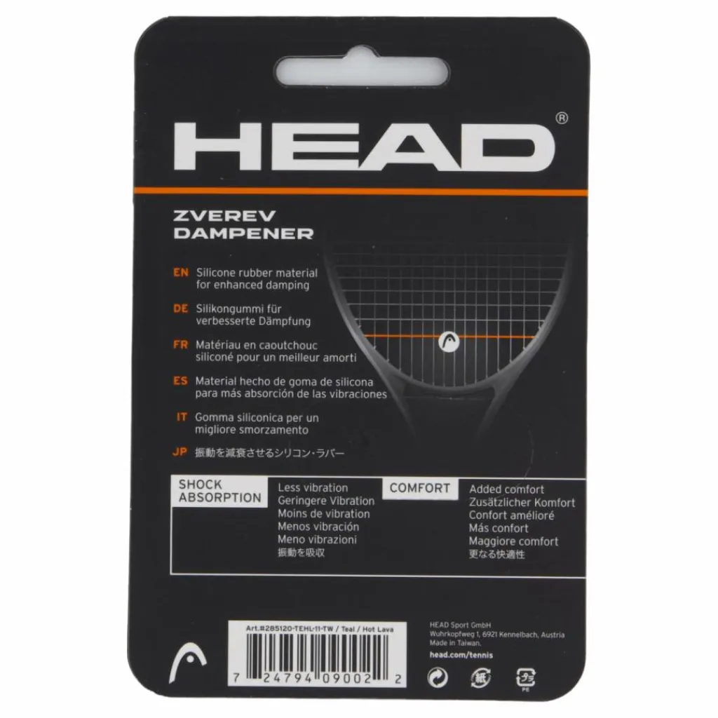 Zverev Dampener Teal/hot Lava*Head New